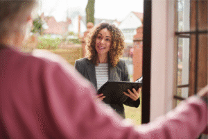 Landlord discussing tenancy rights and property standards with a tenant.