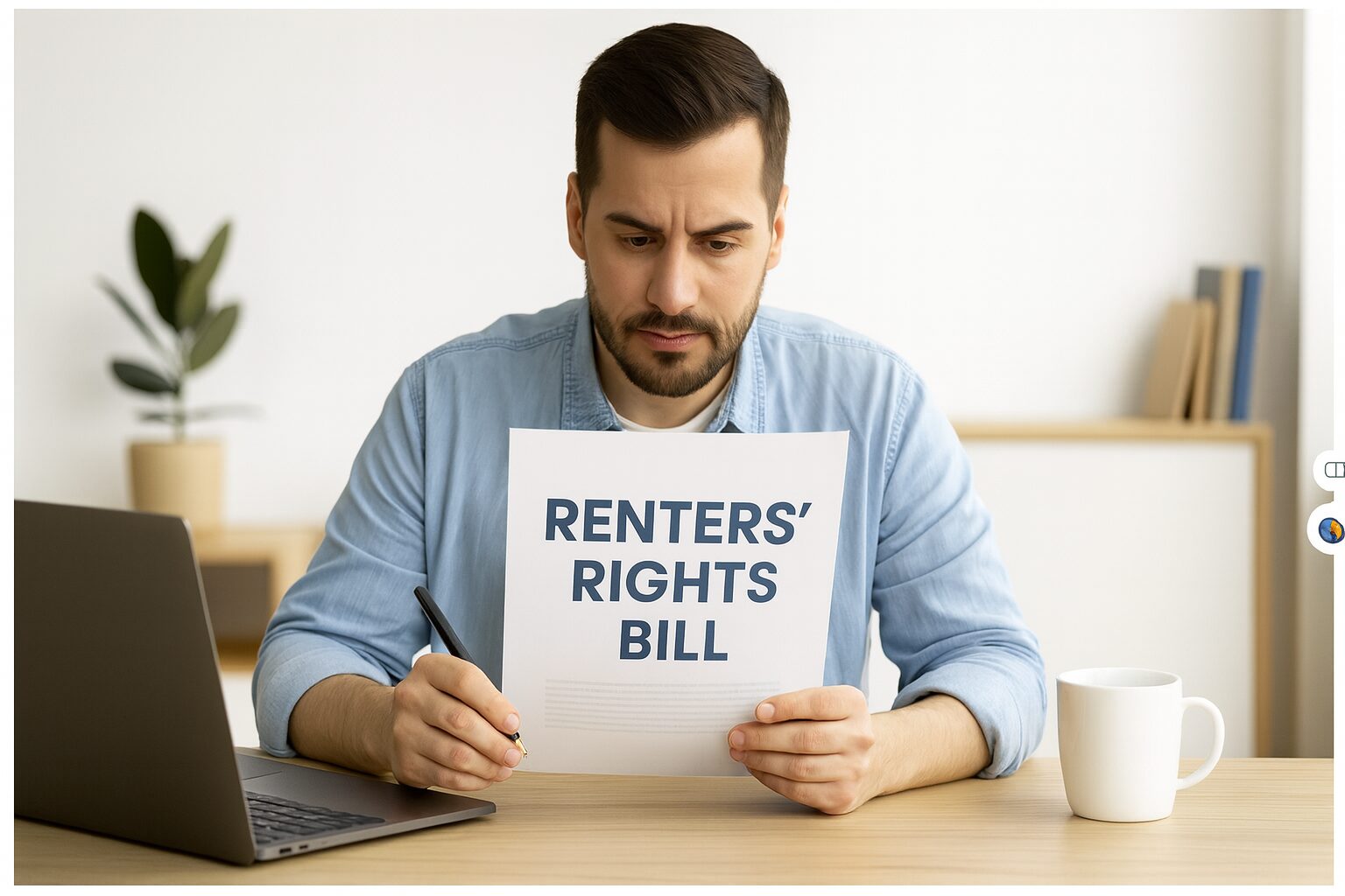 Man reviewing Renters Right Bill