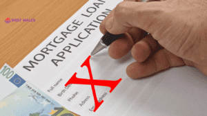 Mortgage Loan Application’ form marked with a large red ‘X