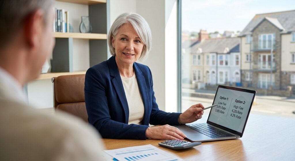 Mortgage adviser explaining how higher Buy-to-Let fees can help landlords unlock more borrowing
