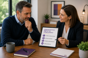 Company director discussing whether Relevant Life Cover is suitable for his limited company and family protection needs.