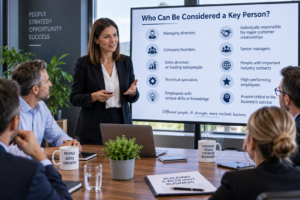Company directors identifying who can be considered a key person, including founders, senior managers, salespeople and technical specialists.